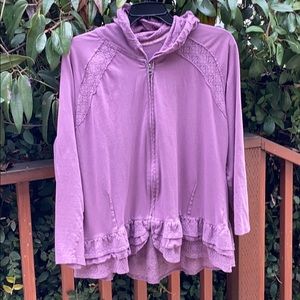 Lavender lace zipper hoodie